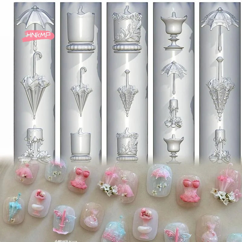 3D Silicone Nail Art Mold – Butterfly, Flower & Bow Designs Silicone Nail Mold QXL