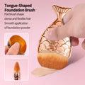 KOSSHOW Rose Gold Mermaid Foundation Brush | Tongue-Shaped Foundation Brush QXL Gold