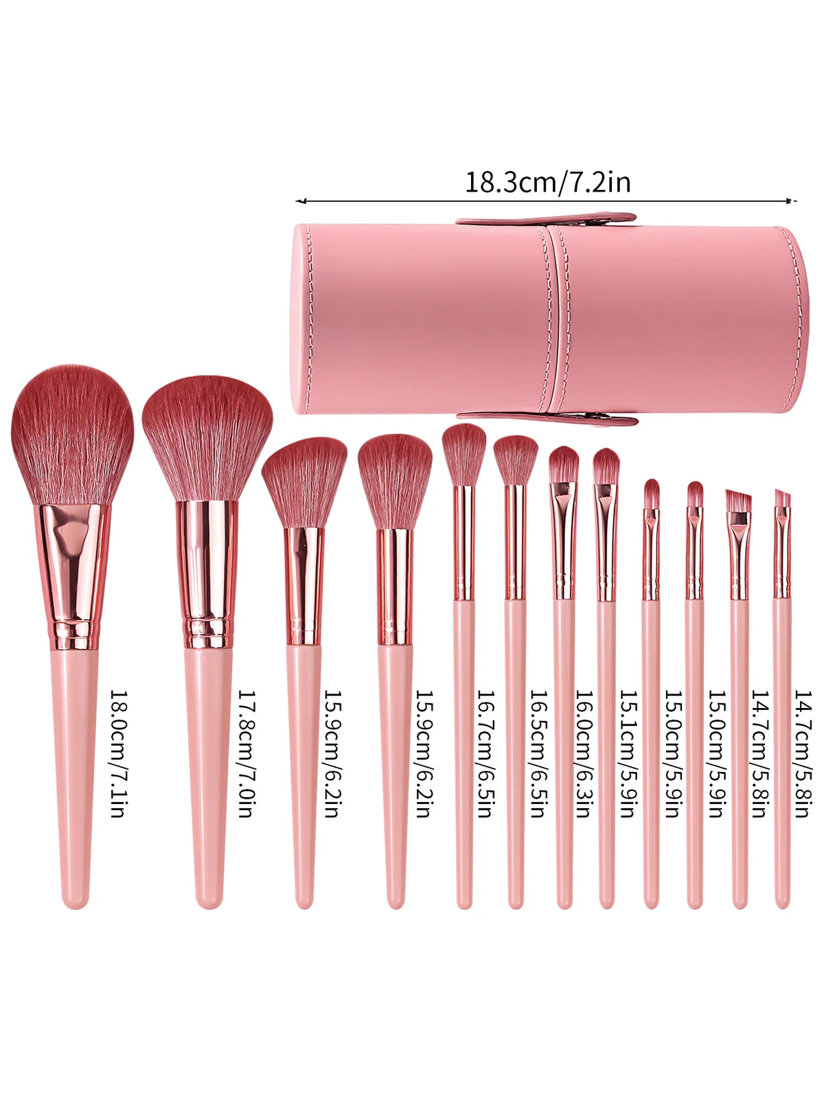 13-Piece Professional Makeup Brush Set – Pink | Full Kit Makeup Brush Set QXL