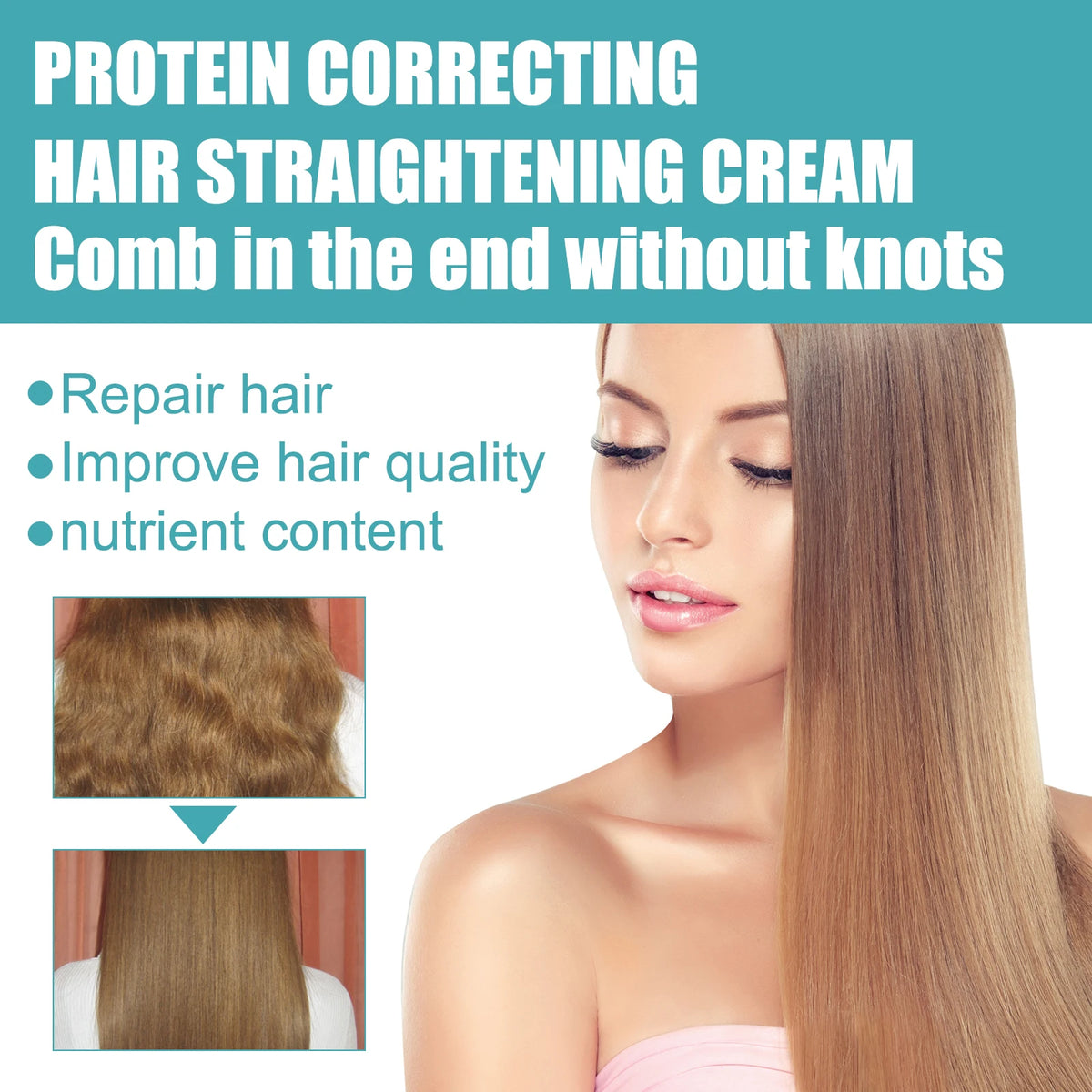 EELHOE Keratin Straight Hair Cream – Frizz Control 60ml Straight Hair Cream QXL