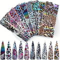 Nail Foil Stickers – Starry Sky, Leopard & Stripe Sequin Art Nail Foil Stickers QXL 11