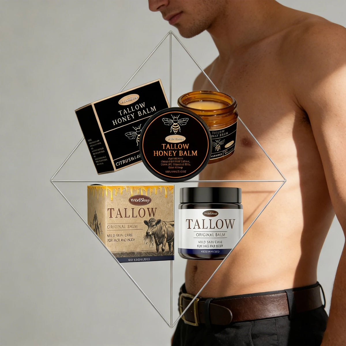 WOODSLEEP Tallow Honey Balm 120g – Deep Moisturizing Skin Balm Moisturizing Body Balm QXL