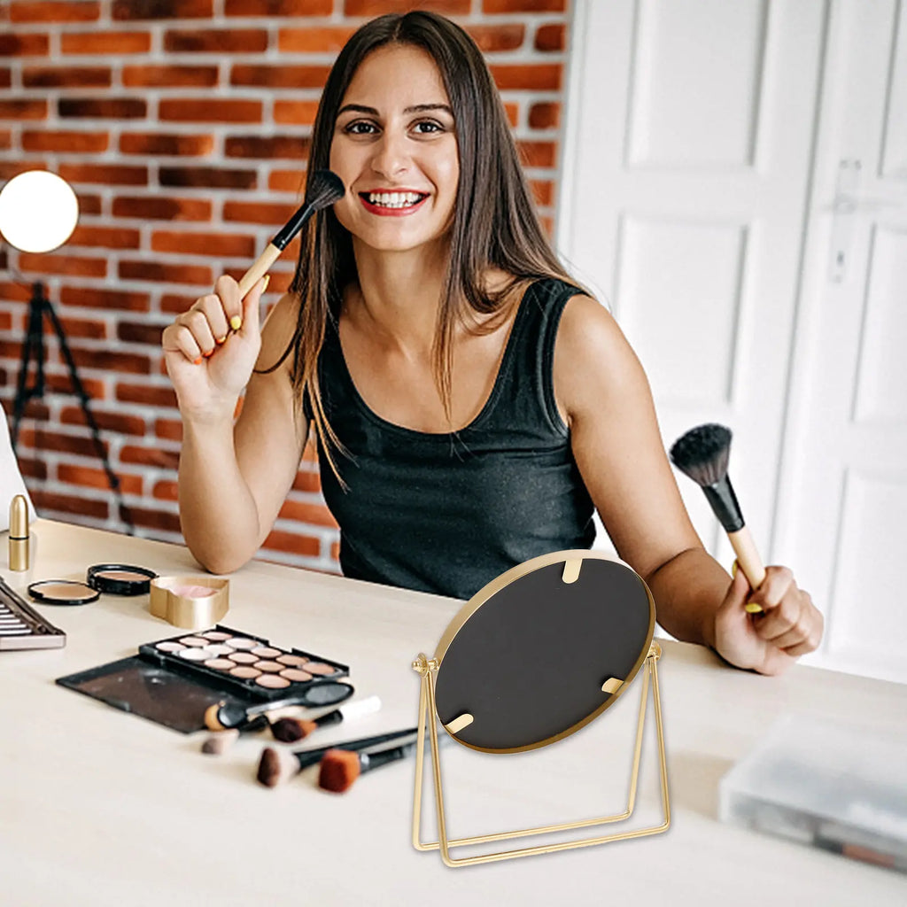 Round Swivel Desktop Makeup Mirror | 360° Tabletop Vanity Tabletop Makeup Mirror QXL