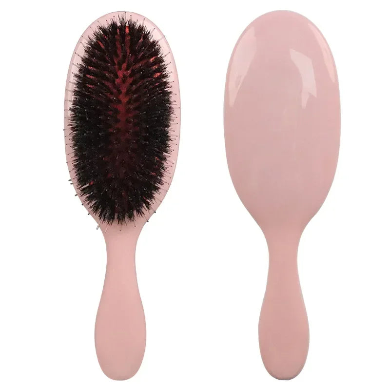 Oval Boar Bristle & Nylon Hair Comb | Anti-Static Massager Hair Comb Brush QXL