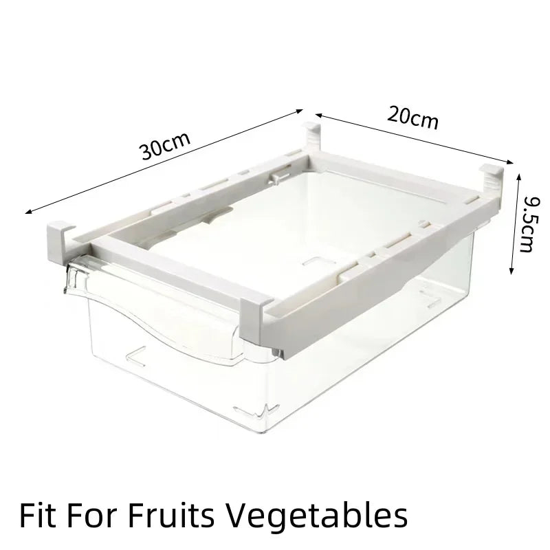 Transparent Fridge Under-Shelf Drawer Organizer Box Fridge Drawer Organizer QXL Vegetable-1
