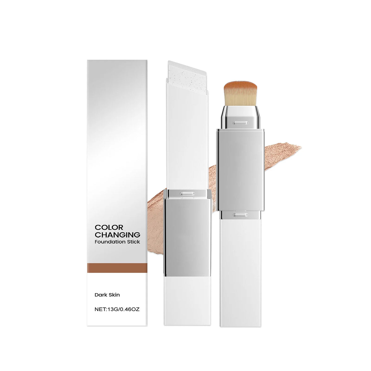 2-in-1 Color-Changing Foundation Stick with Detachable Brush Foundation Stick QXL