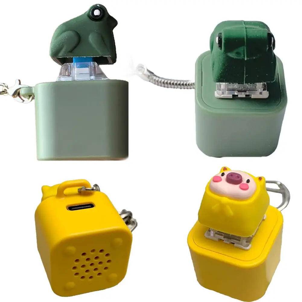 LED Frog Keycap Clicker Keychain | Sound & Light Button Toy Novelty Clicker Keychain QXL