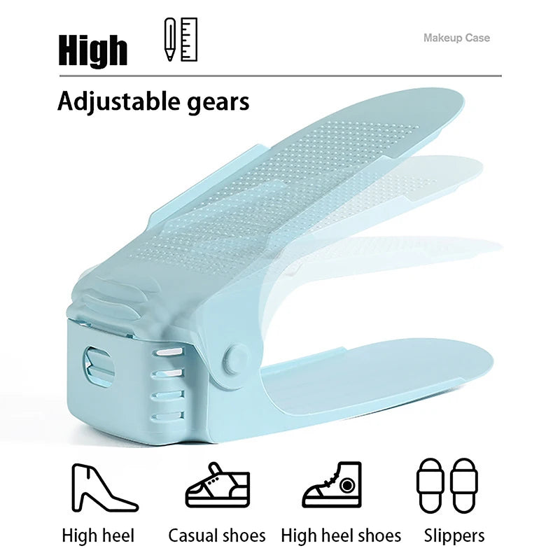 Adjustable Stackable Shoe Rack – Space-Saving Plastic Shelf Shoe Rack QXL