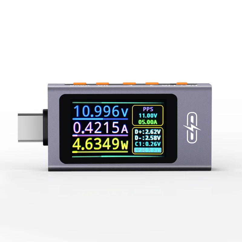 UT01C USB-C Tester Voltmeter Ammeter | Fast Charge Detection USB-C Tester Meter QXL Grayish blue