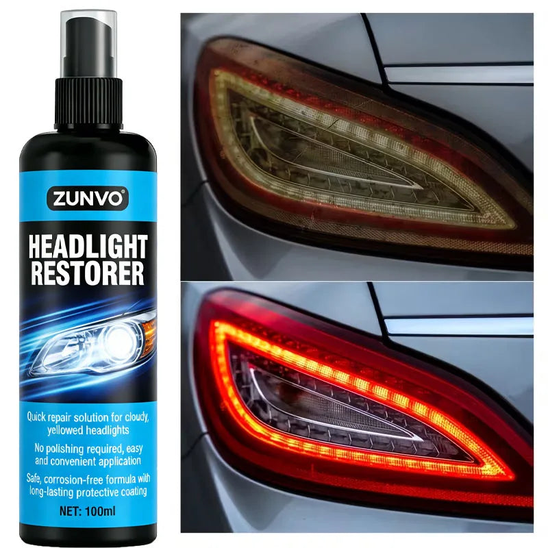 Car Headlight Restorer Spray – Clears Cloudy Yellowed Lenses Headlight Restorer Spray QXL