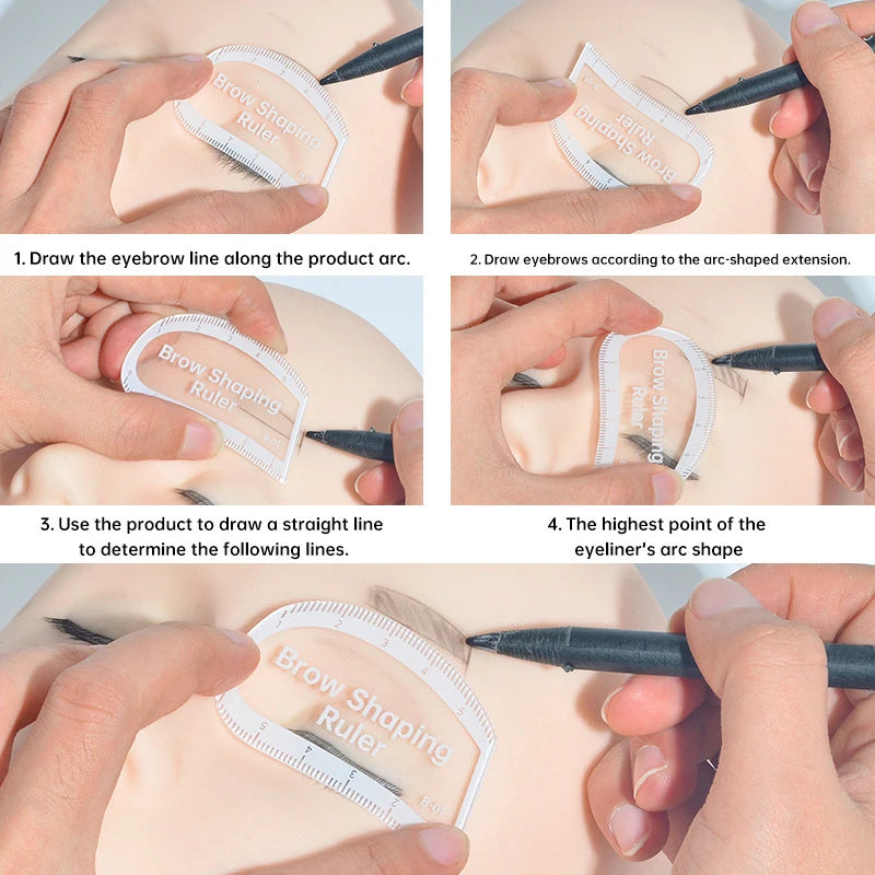 Brow Mapping Ruler – Eyebrow Shaping & Microblading Stencil Eyebrow Stencil Ruler QXL