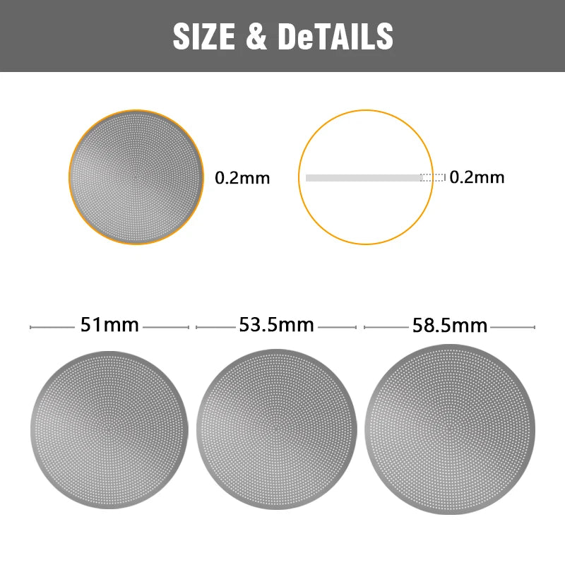 Espresso Puck Screen 0.2mm | 51/53/58.5mm Portafilter Filter Espresso Puck Screen QXL