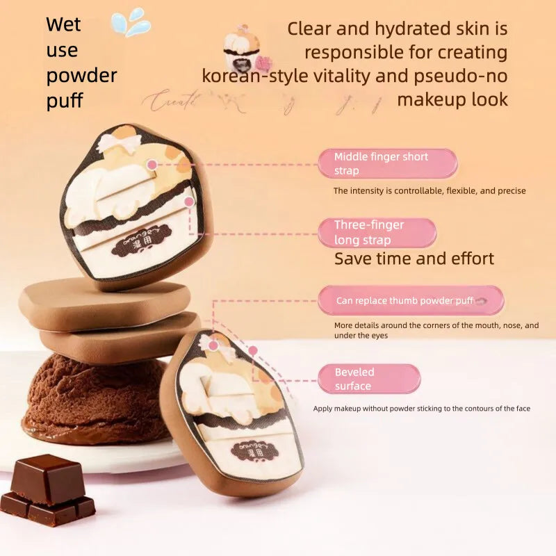 Dry & Wet Dual-Purpose Makeup Powder Puff | Foundation Sponge Makeup Powder Puff QXL
