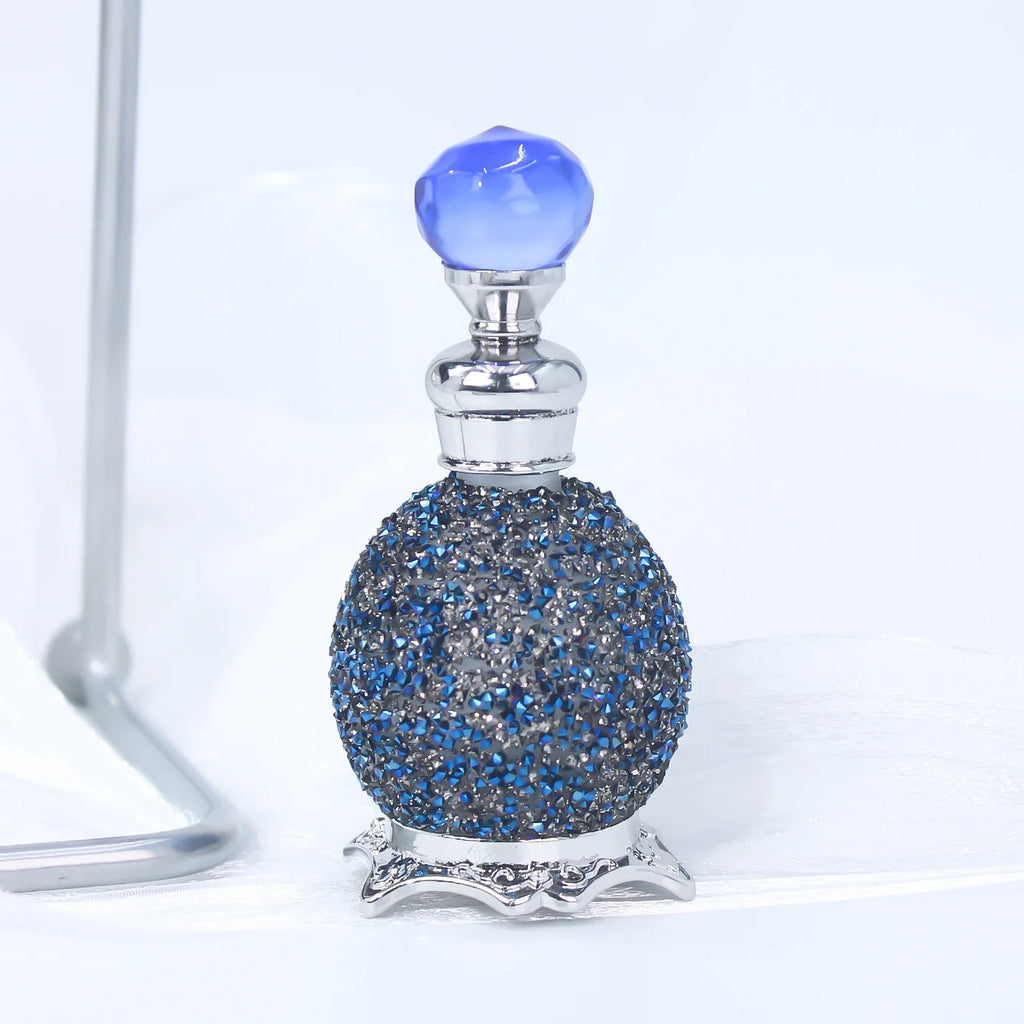 15ml Crystal Luxury Perfume Bottle | Vintage Glass Refillable Perfume Bottle QXL Blue