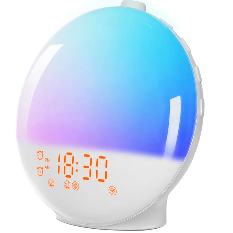 Wake Up Light Alarm Clock | RGB Night Light, FM Radio & White Noise Wake Up Light Clock QXL