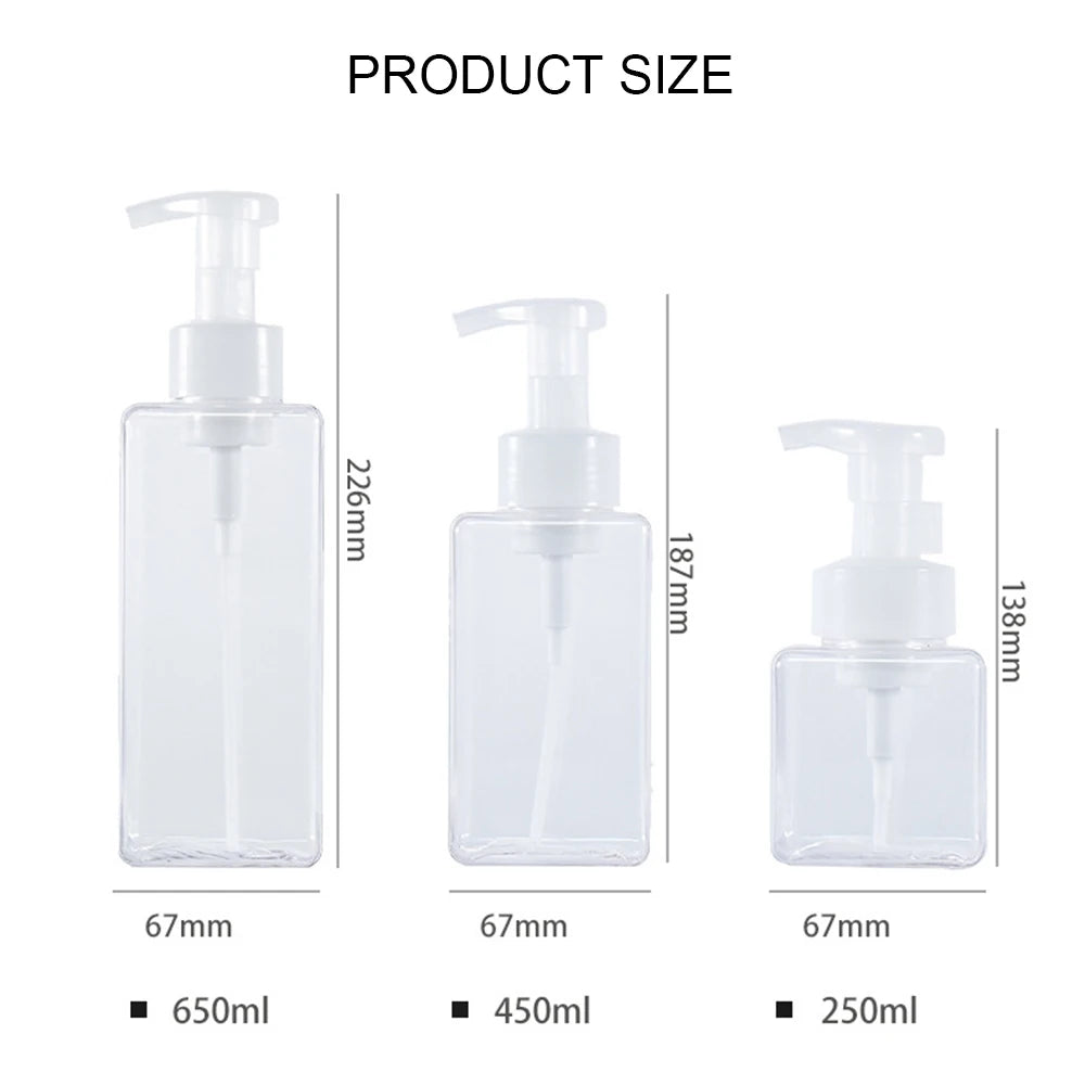 Foaming Soap Dispenser Pump Bottle | Clear Plastic 250–650ml Soap Dispenser Bottle QXL
