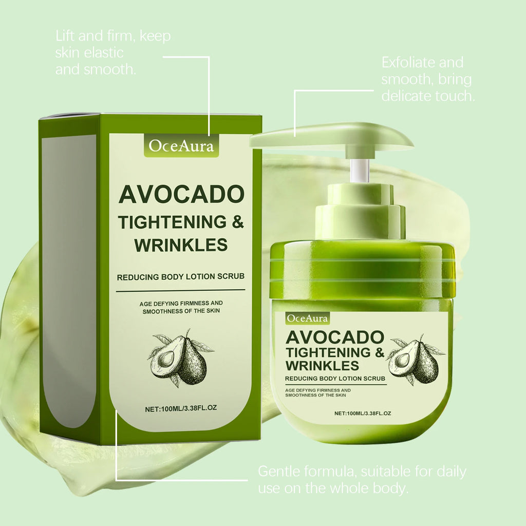Avocado Exfoliating Body Scrub | Moisturizing Pore Cleanser Body Scrub Lotion QXL