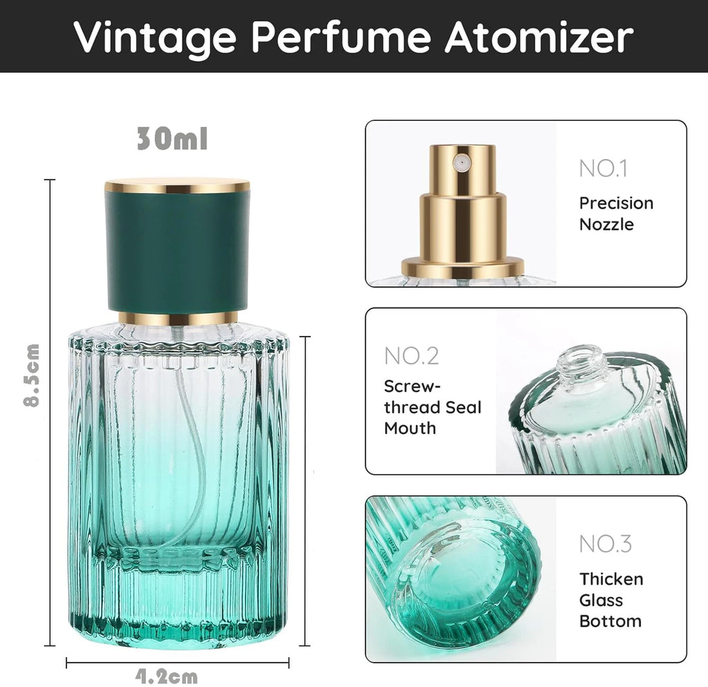 2-Pack 30ml Refillable Glass Perfume Spray Travel Bottles Perfume Travel Bottles QXL