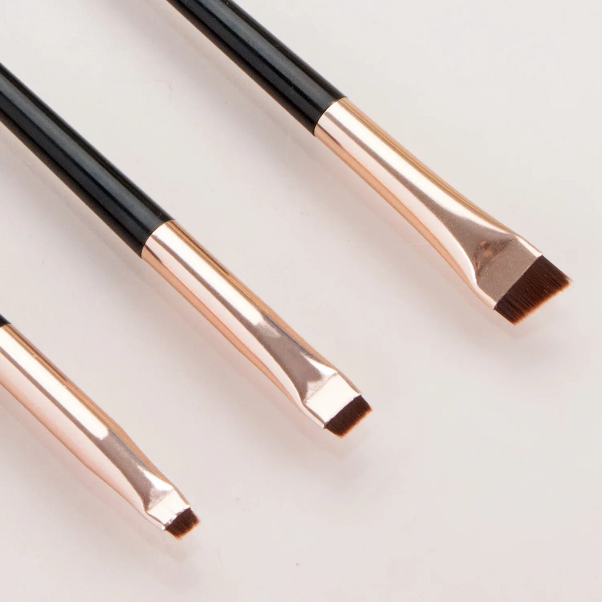 3-Piece Angled Eyeliner & Eyebrow Brush Set | Ultra-Thin Eye Makeup Brush Set QXL