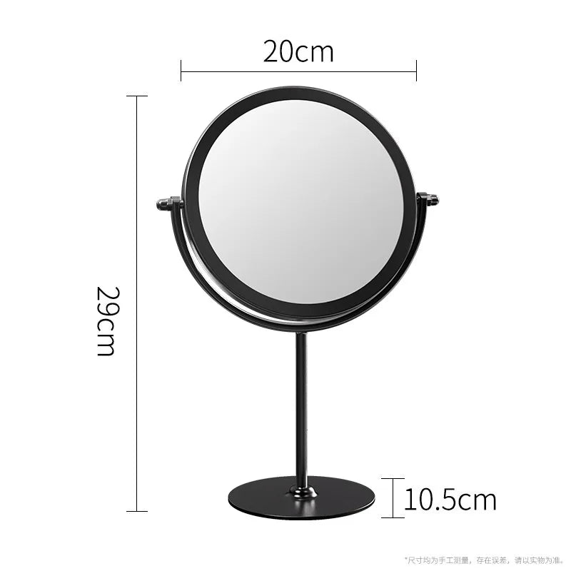 360° Rotating Desktop Vanity Mirror | Iron Frame, Gold & Black Desktop Vanity Mirror QXL Black high-footed
