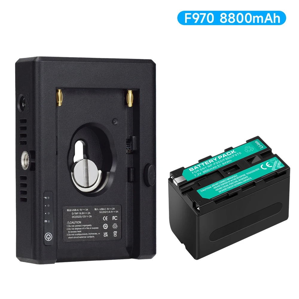 PALO NP-F550 F750 F970 Battery & Charger Adapter Plate DC12V USB Camera Battery Charger QXL F970 and Adapter Poland