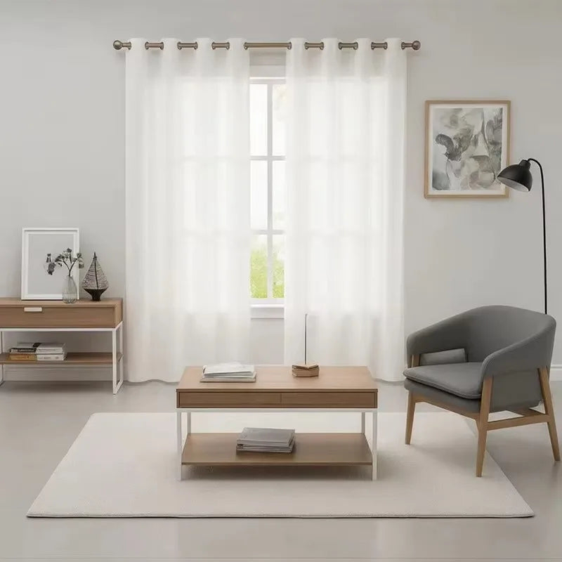 Sheer Voile Curtain Light Filtering Privacy Panel 140x260cm Sheer Voile Curtain QXL