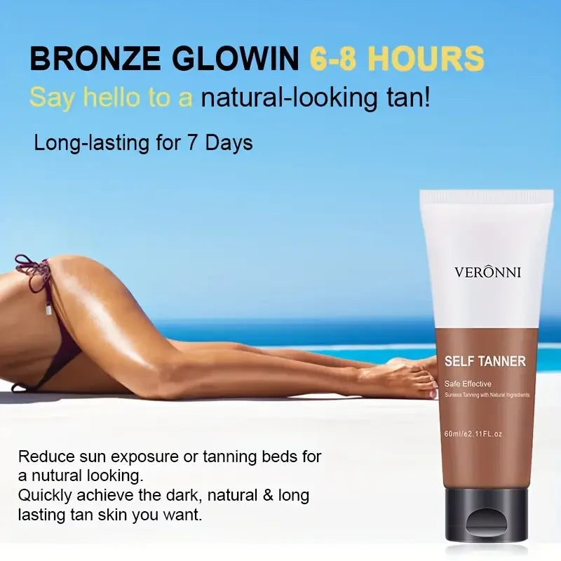 VERONNI Self-Tanning Cream & Glove Set | Streak-Free, 60ml Self-Tanning Cream Set QXL