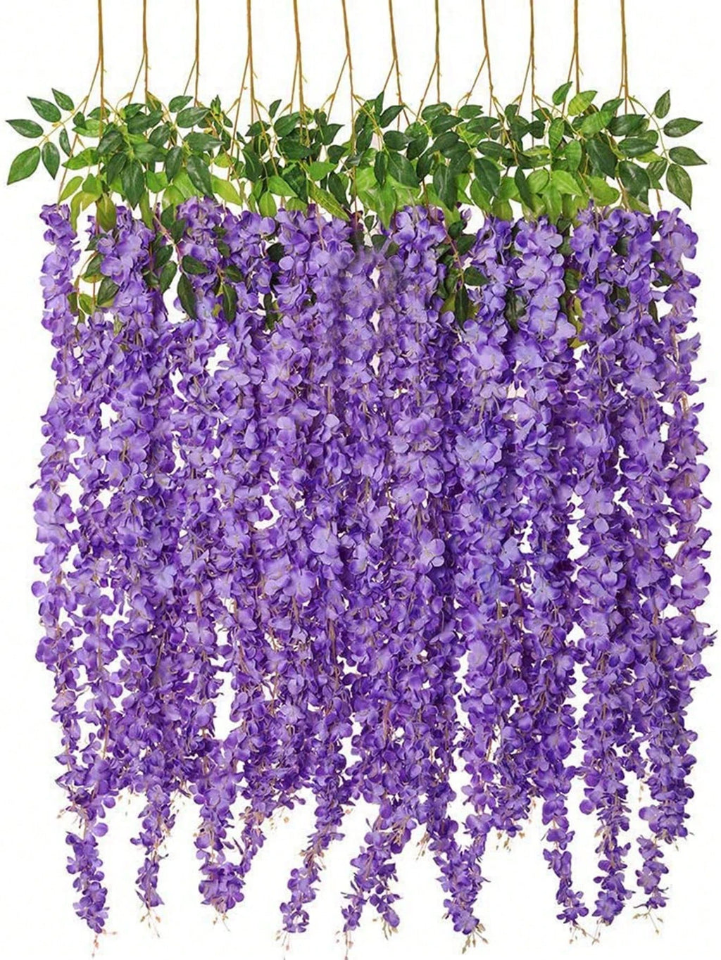 12-Pack Pink Wisteria Artificial Vine Garland | Wedding Wall Decor Artificial Flower Garland QXL Purple