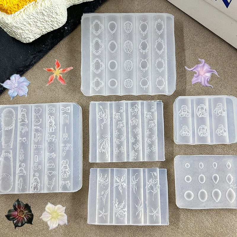 3D Silicone Nail Mold | Cartoon Bow & Rabbit DIY Charms Nail Art Mold QXL