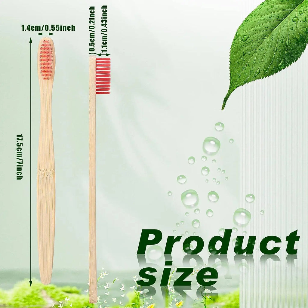 100-Pack Natural Bamboo Toothbrushes | Soft Charcoal Bristles, Eco Bamboo Toothbrush Set QXL