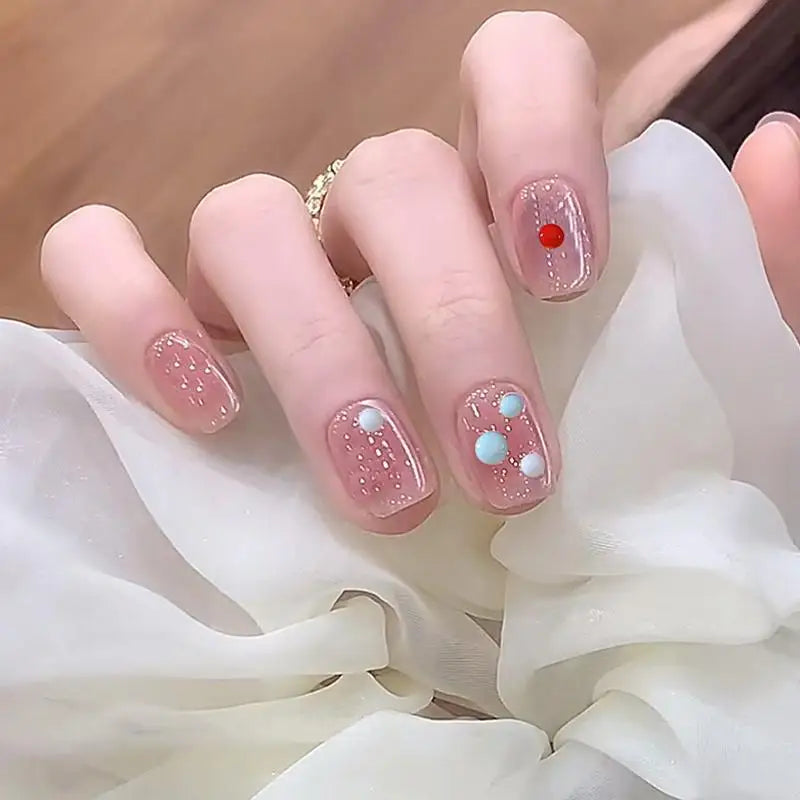 100-Pc 3D Resin Polka Dot Nail Charms | Summer Nail Art Decor 3D Nail Charms QXL