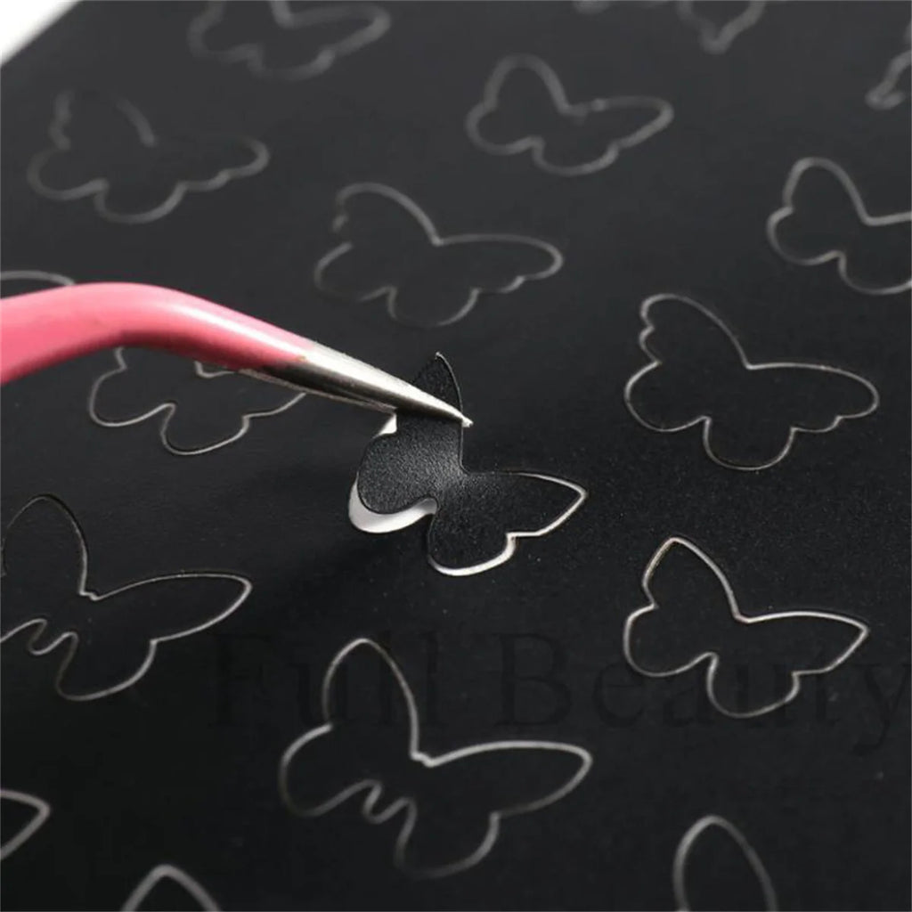 2-Pack Heart & Butterfly Nail Art Airbrush Stencil Templates Nail Art Stencils QXL