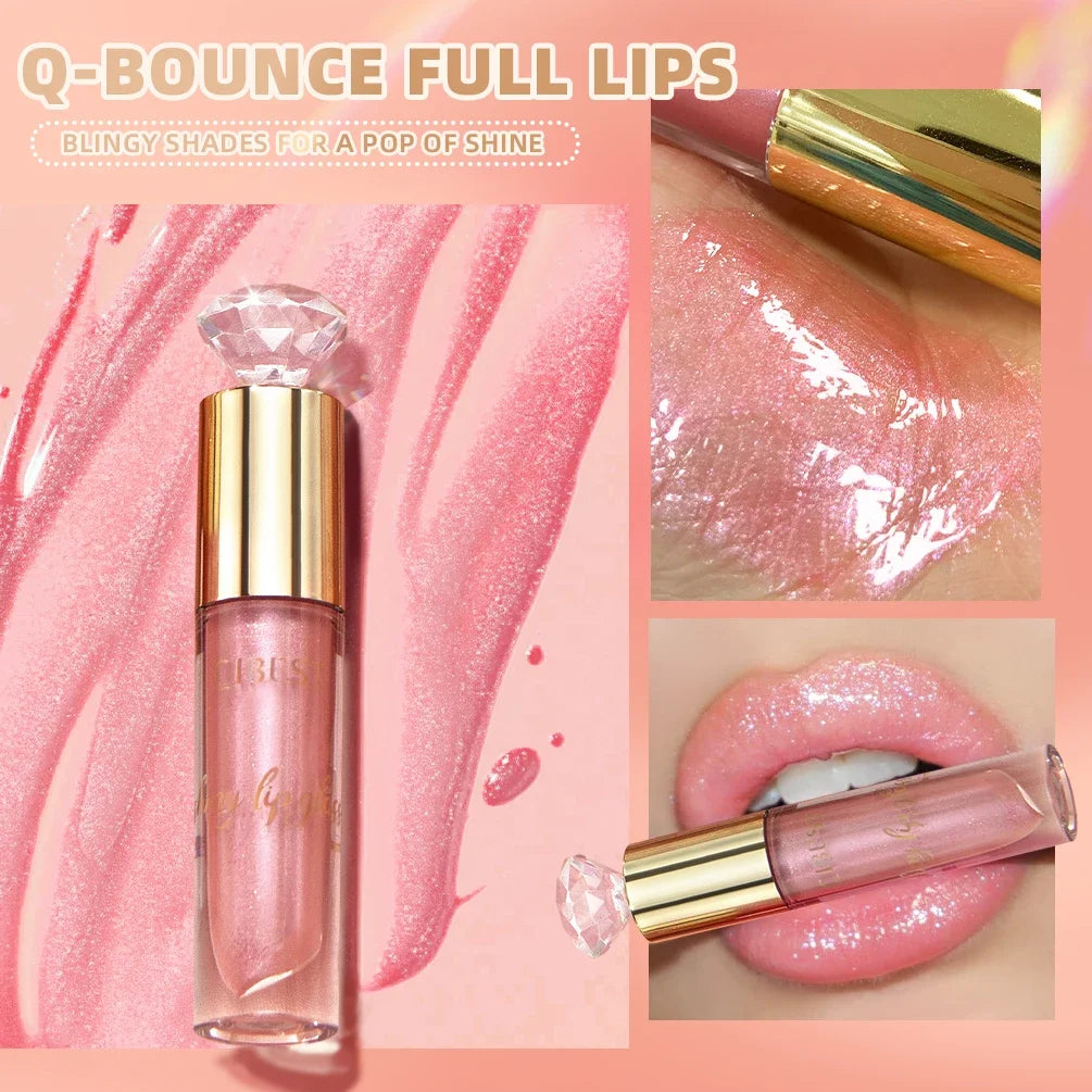 QiBest Glitter Lip Gloss | Diamond Metallic Liquid Lipstick Glitter Lip Gloss QXL