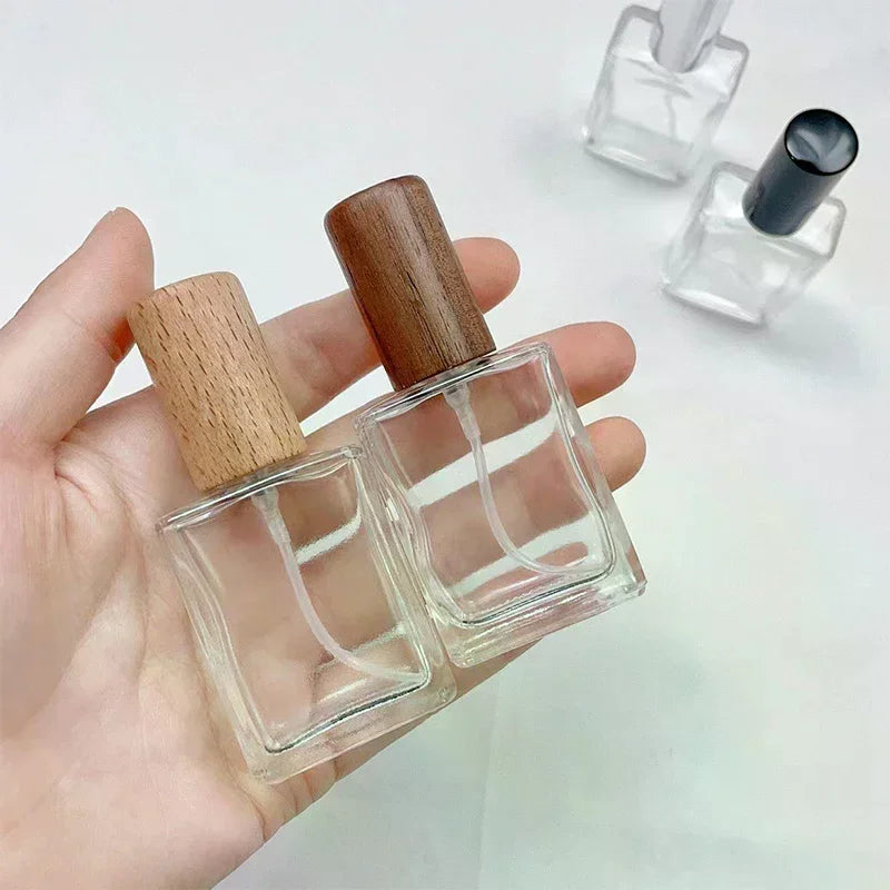 Square Glass Perfume Spray Bottle | Refillable Atomizer 15–50ml Perfume Atomizer Bottle QXL