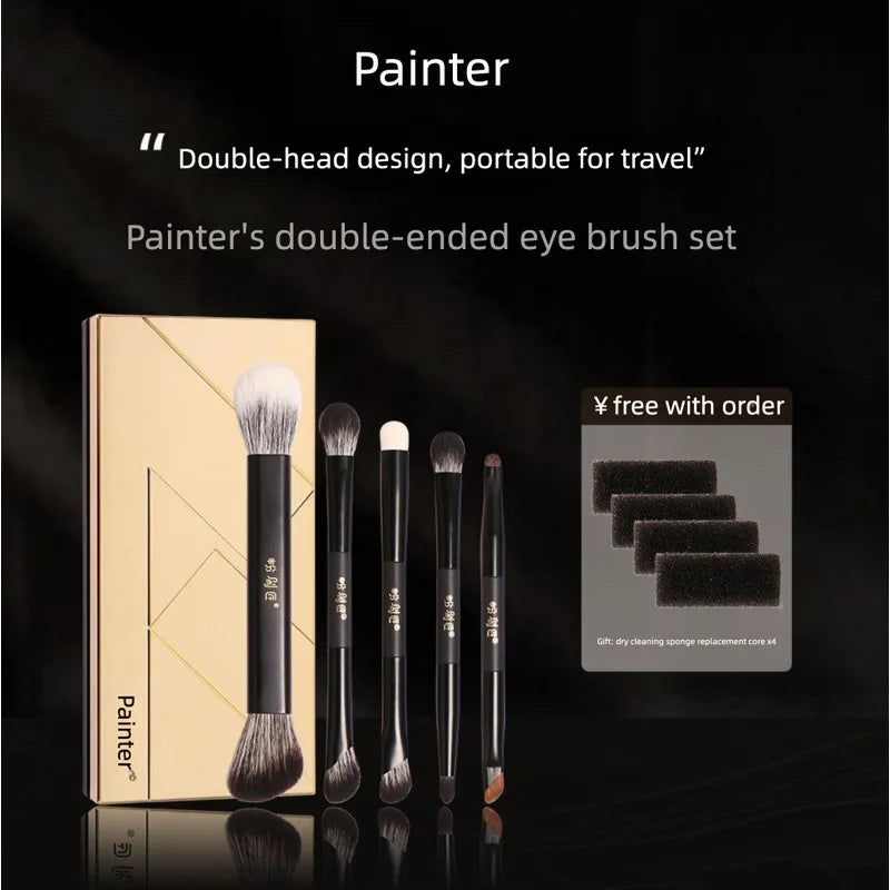 5-Pc Double-Head Eye Brush Set | Soft Synthetic Bristles Eye Makeup Brush Set QXL