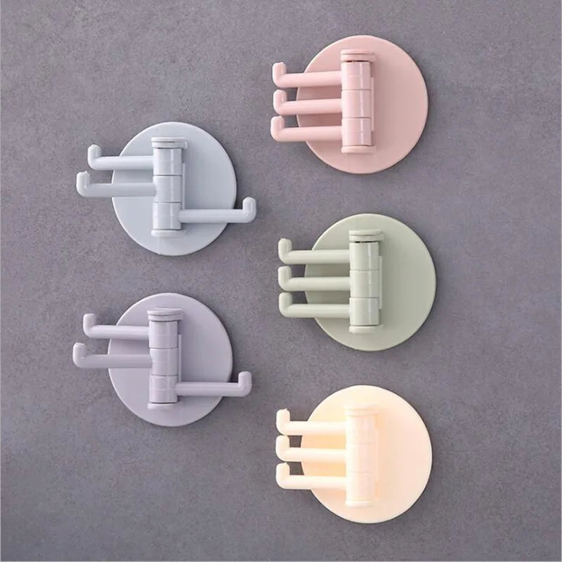 3-Arm Rotatable Self-Adhesive Wall Hooks | No-Drill Sticky Hook Self-Adhesive Hook QXL
