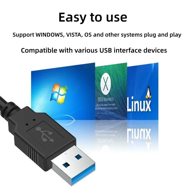 4-Port USB 3.0 Hub with Power Adapter | Plug & Play Splitter USB Hub QXL