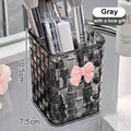 Clear Acrylic Makeup Brush Holder & Desk Organizer Makeup Brush Organizer QXL Gray with bow