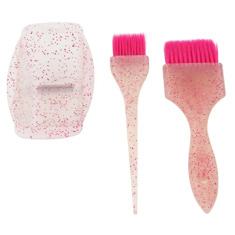 Pink Hair Dye Kit – Bowl, Pointed & Wide Brush Set | 3-Piece Hair Dye Brush Kit QXL