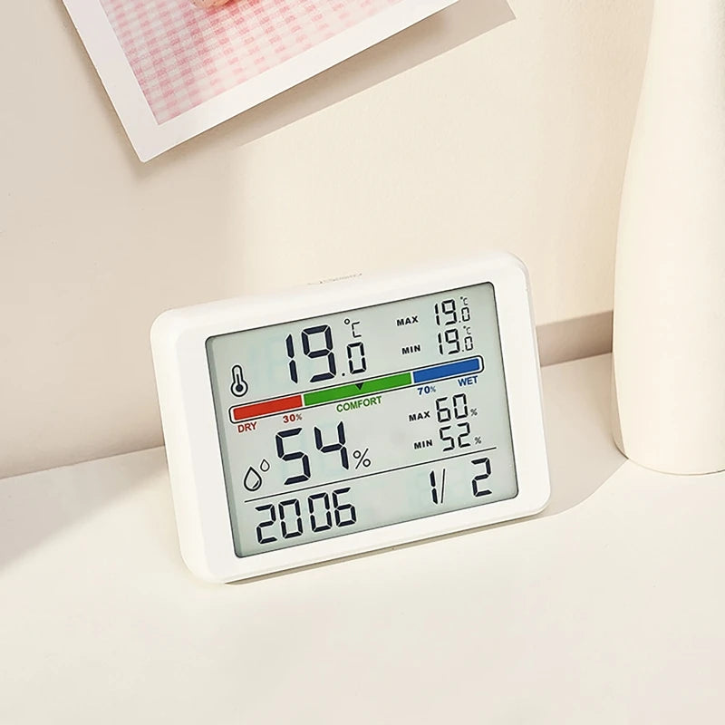 Ultra-Thin Magnetic LCD Alarm Clock | Temp & Humidity Display Digital Alarm Clock QXL