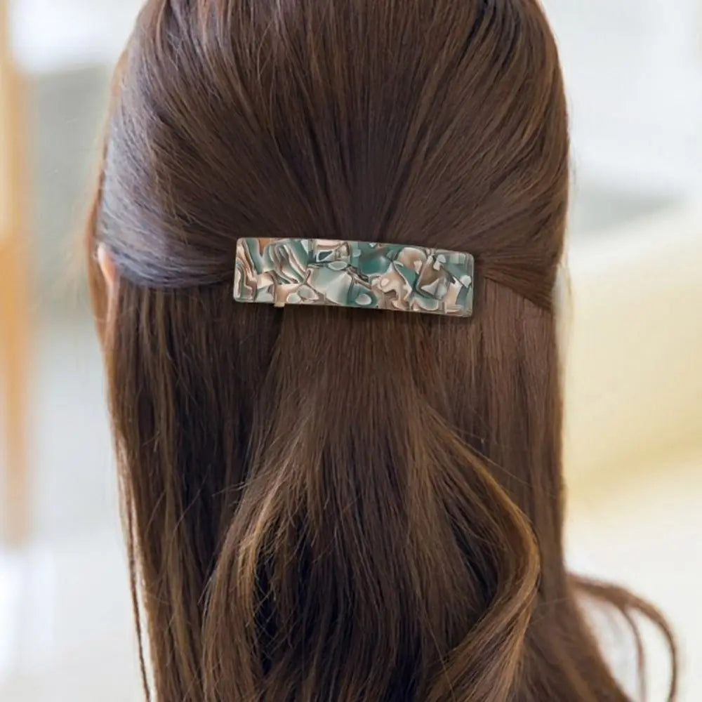 Large Acetate French Barrette Hair Clip | Square Gripper Hair Barrette Clip QXL