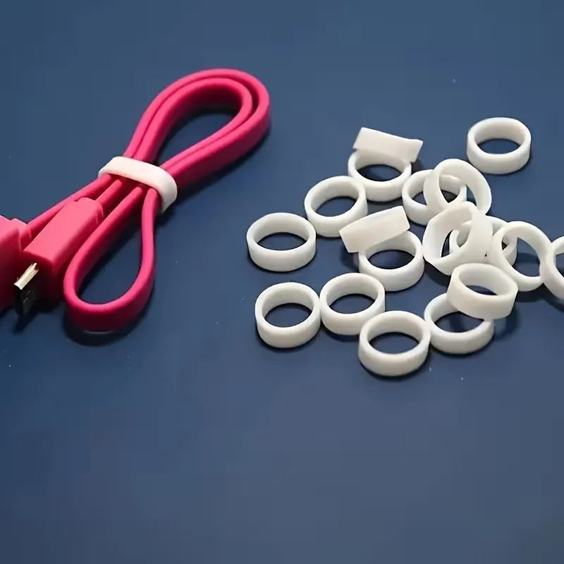 260-Pack White Silicone Cable Straps | Flexible Wire Organizer Silicone Cable Straps QXL