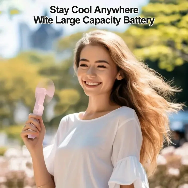 USB Rechargeable Foldable Handheld Mini Fan – 3-Speed Handheld Mini Fan QXL