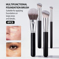 KOSSHOW 4-Pc Foundation & Concealer Makeup Brush Set – Black Makeup Brush Set QXL black