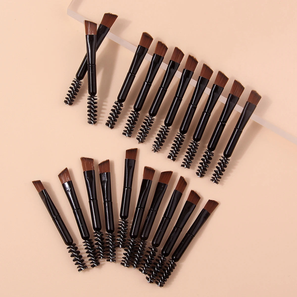 20-Pc Dual-Ended Eyebrow Brush & Eyelash Comb Set | KOSSHOW Eyebrow Brush Set QXL