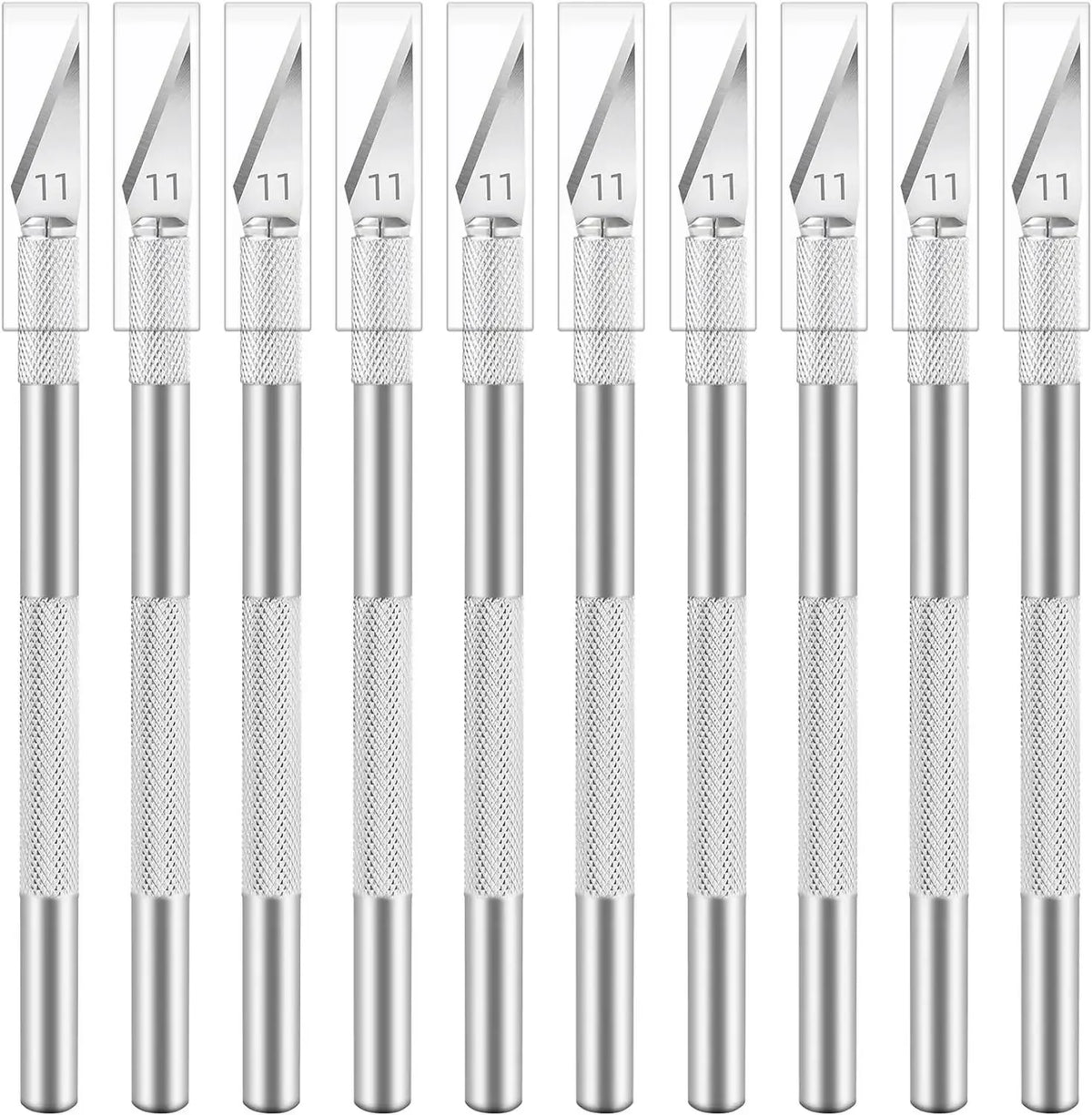 10-Piece Hobby Razor Knife Set | Precision Craft Cutting Blades Hobby Knife Set QXL M264 10PCS-silver