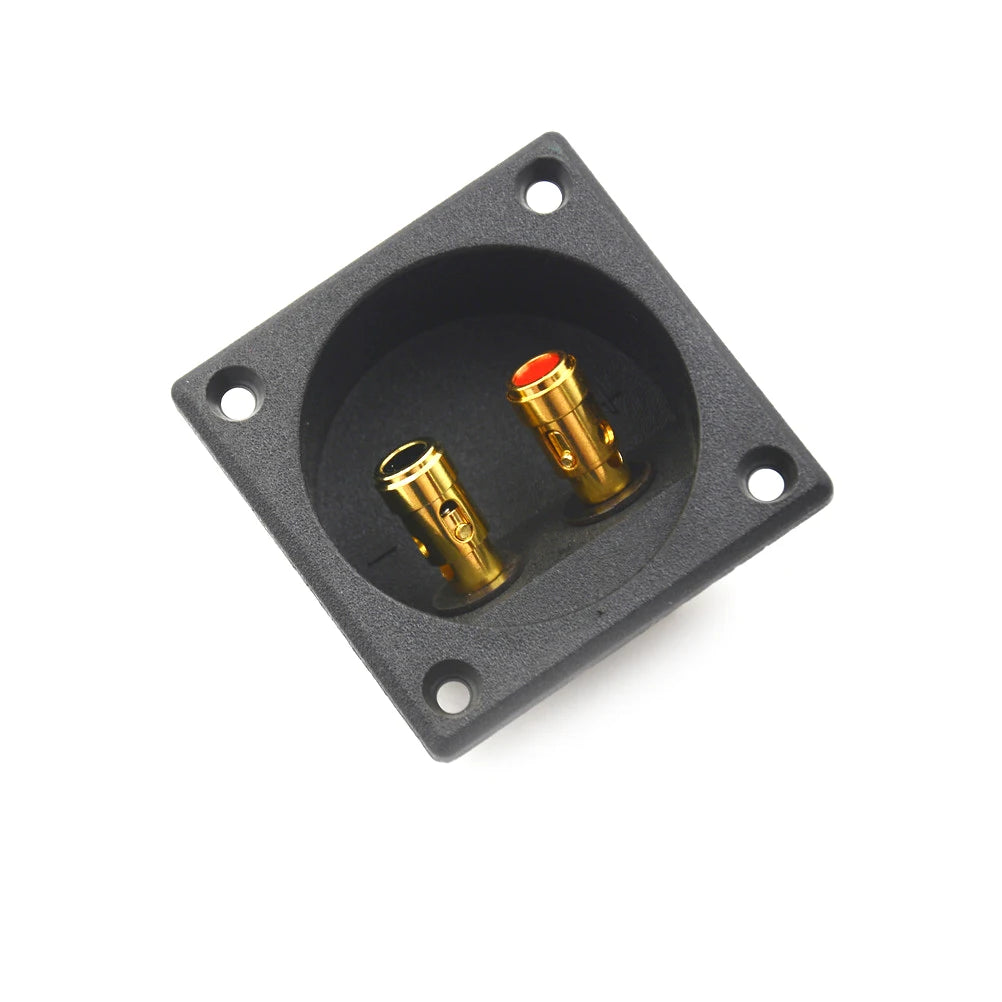57mm Square Speaker Terminal Cup | Double Binding Post Gold Speaker Terminal Cup QXL