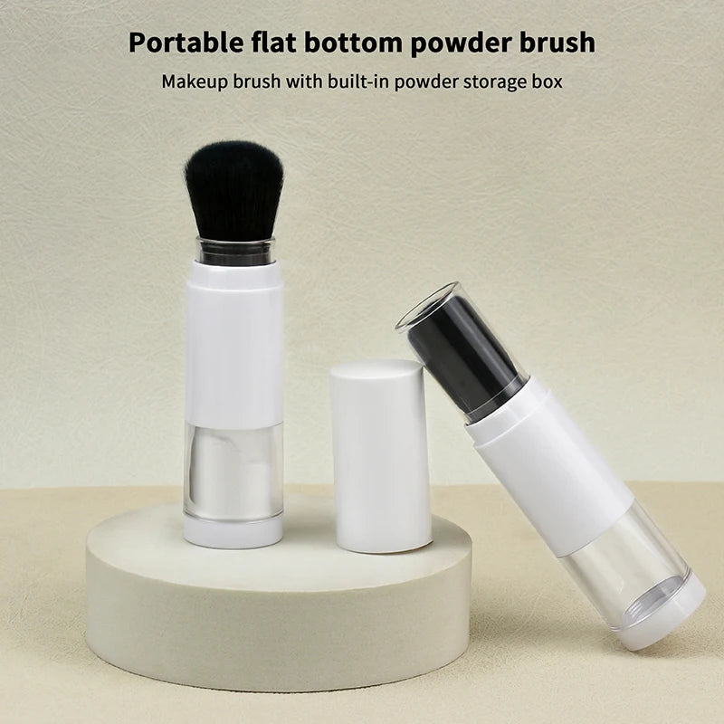 2-in-1 Travel Powder Brush with Refillable Loose Powder Case Travel Powder Brush QXL