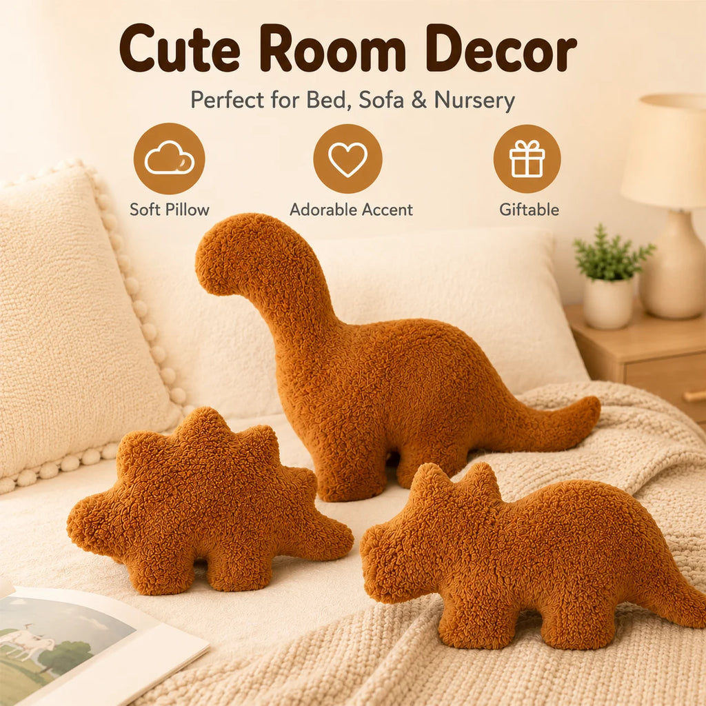 Dinosaur Nugget Plush Pillow | Soft Stuffed Dino Toy Stuffed Plush Pillow QXL