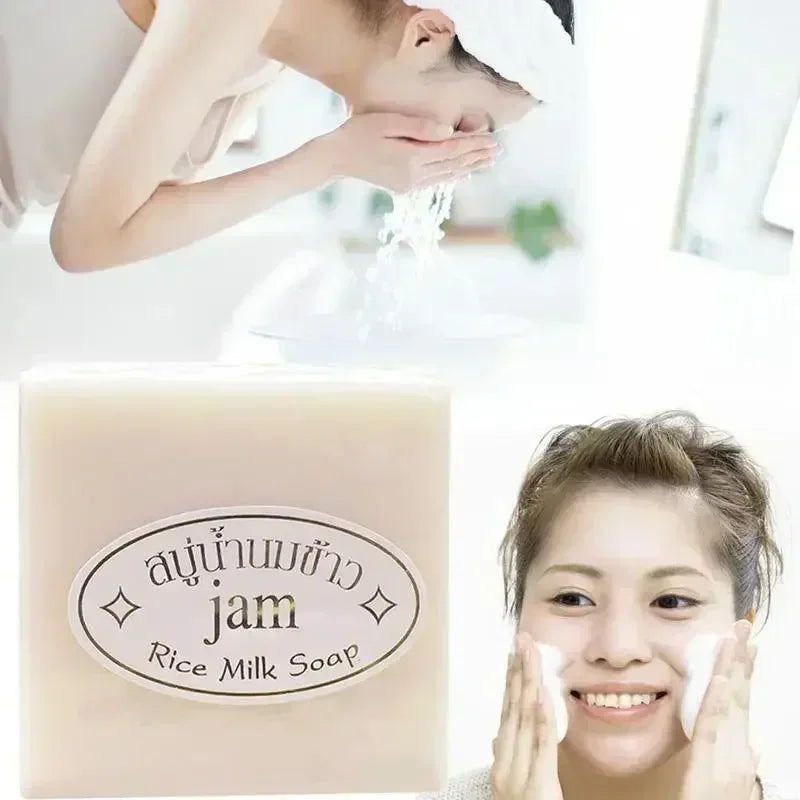 JAM Rice Milk & Goat Milk Handmade Soap | Brightening 4-Pack Handmade Bar Soap QXL
